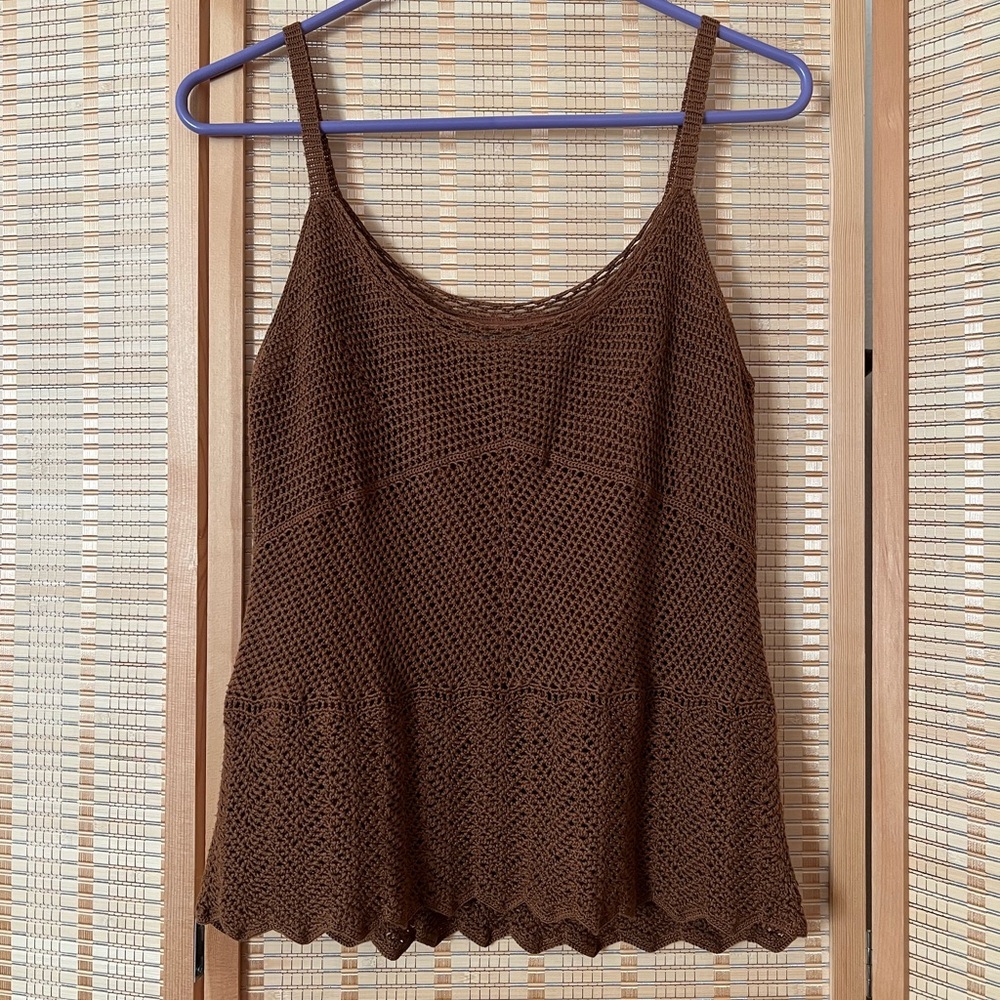 Vintage Silk Cotton Crochet Camisole